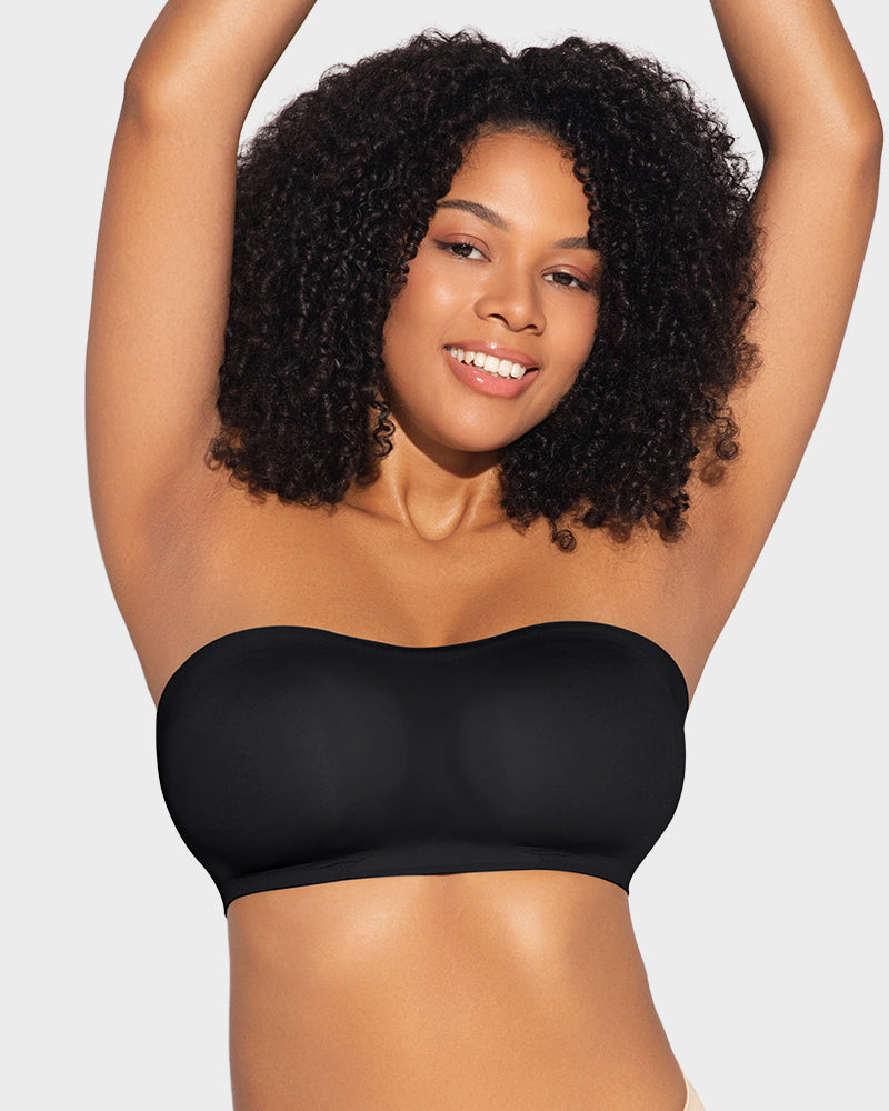 Rutschfester Bandeau-BH mit seitlichem Crossover-Haken