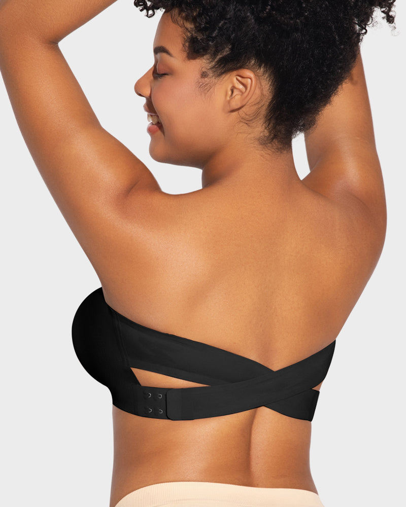Rutschfester Bandeau-BH mit seitlichem Crossover-Haken