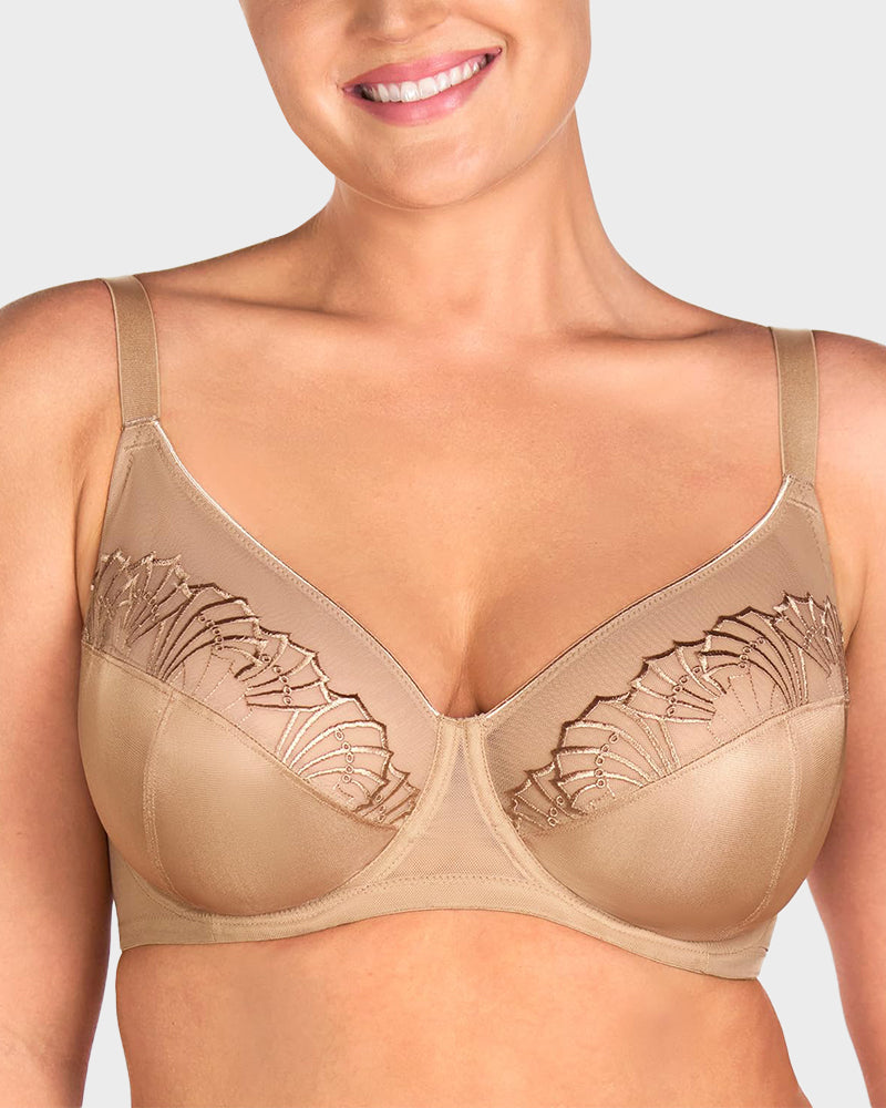 Plus-Size Minimizer-BH mit Perlen-Glanz und Spitze