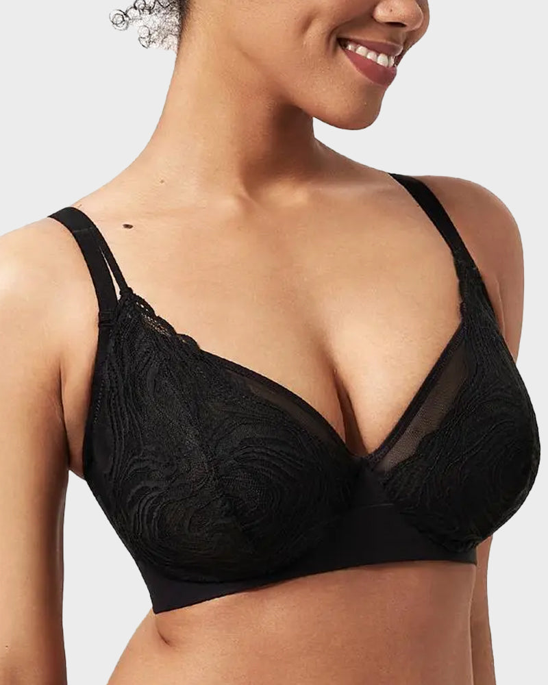 Plus Size Vollschalen-BH mit Bügel aus Spitze und Mesh