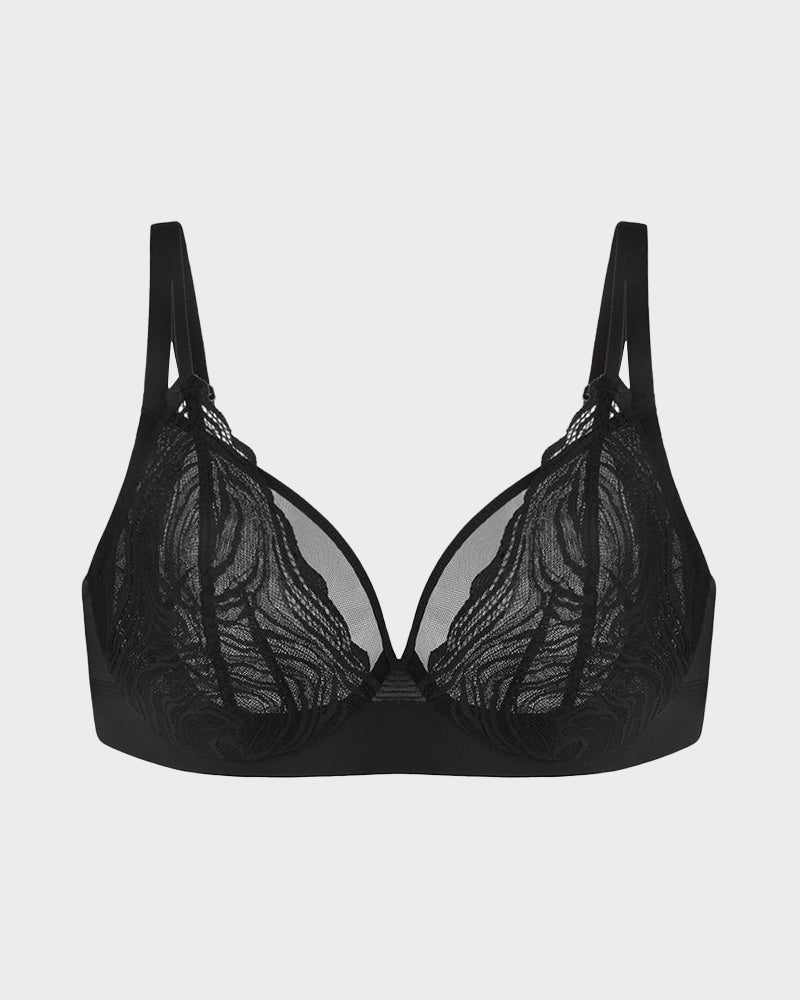 Plus Size Vollschalen-BH mit Bügel aus Spitze und Mesh