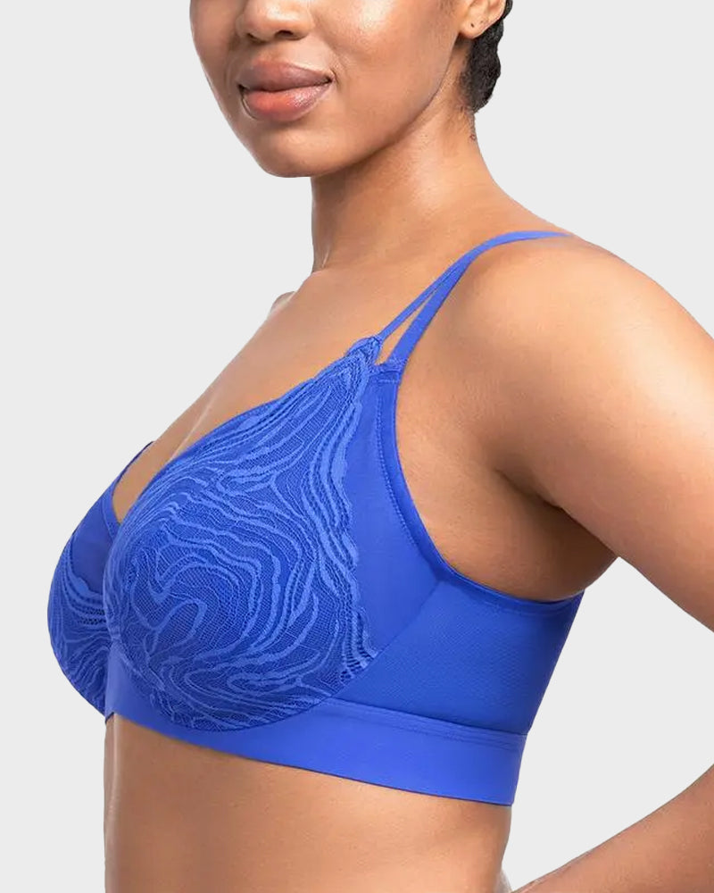 Plus Size Vollschalen-BH mit Bügel aus Spitze und Mesh