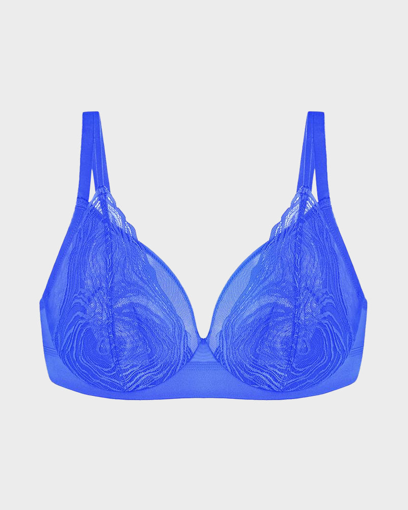 Plus Size Vollschalen-BH mit Bügel aus Spitze und Mesh