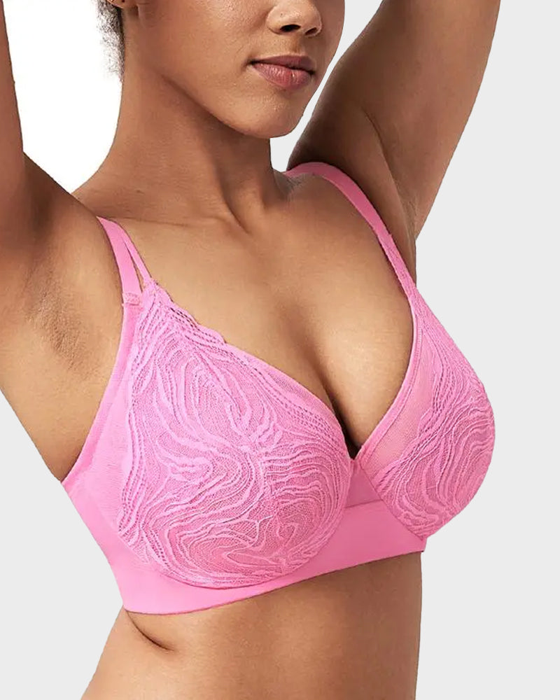 Plus Size Vollschalen-BH mit Bügel aus Spitze und Mesh