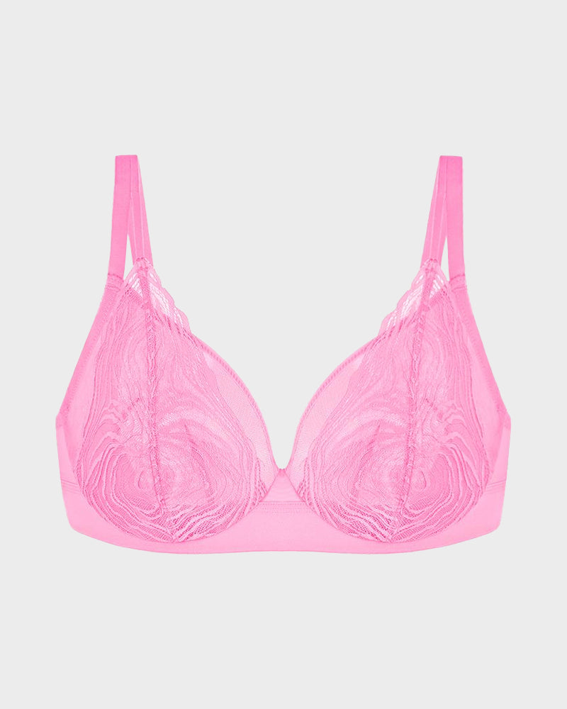 Plus Size Vollschalen-BH mit Bügel aus Spitze und Mesh