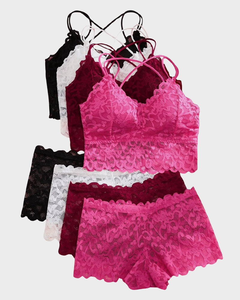 Romantisches Spitzen-Set – Bralette & Slip im zarten Look