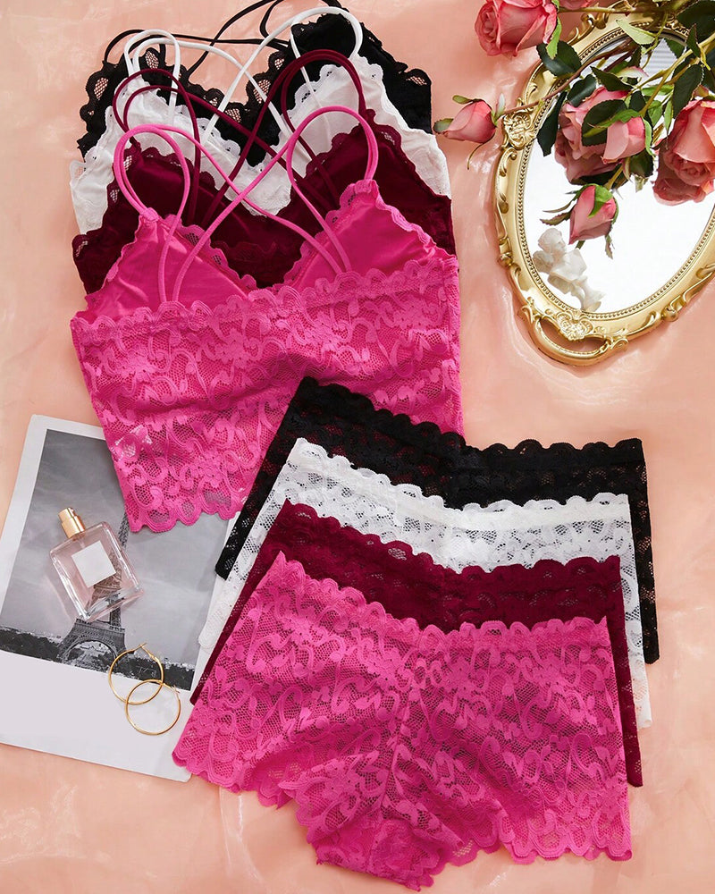 Romantisches Spitzen-Set – Bralette & Slip im zarten Look