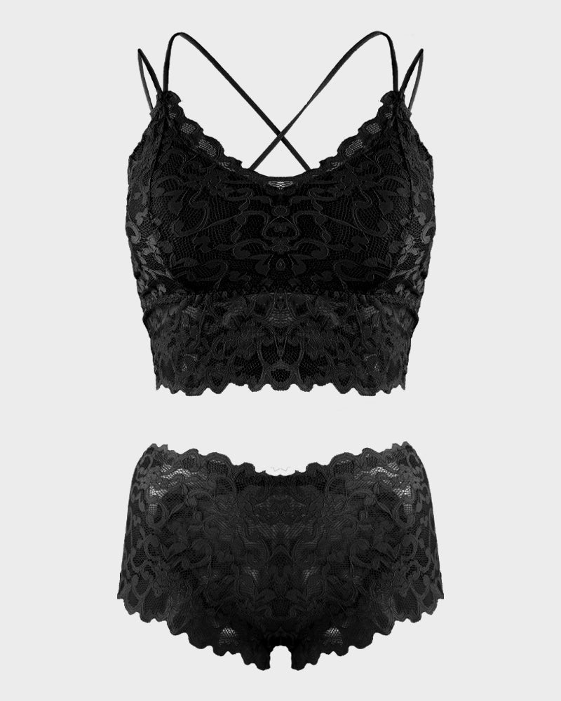 Romantisches Spitzen-Set – Bralette & Slip im zarten Look