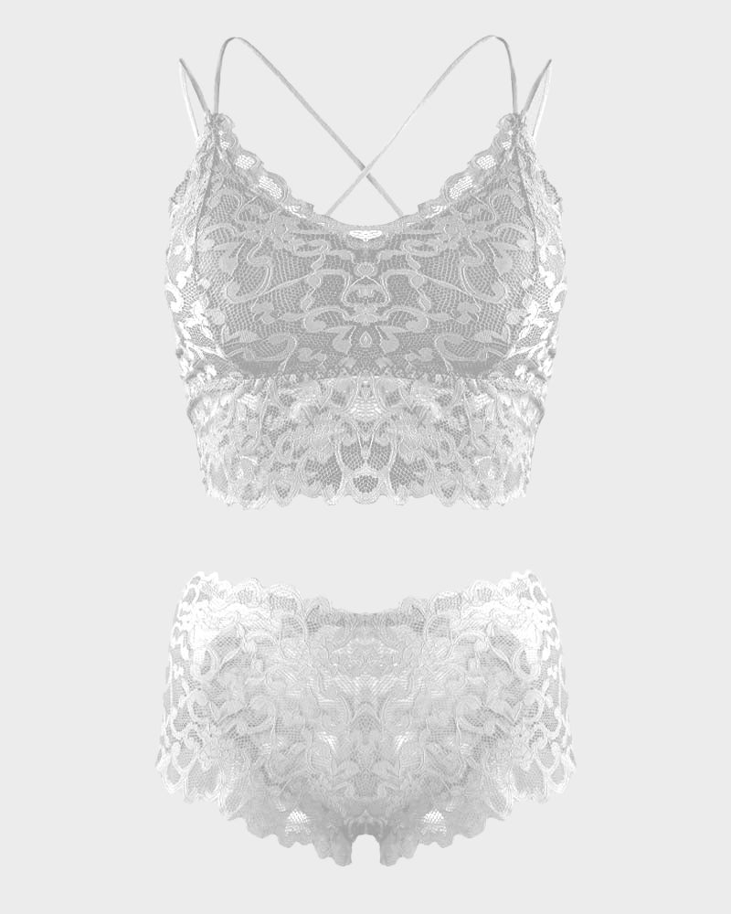 Romantisches Spitzen-Set – Bralette & Slip im zarten Look