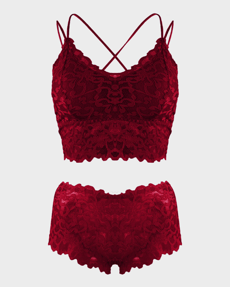 Romantisches Spitzen-Set – Bralette & Slip im zarten Look