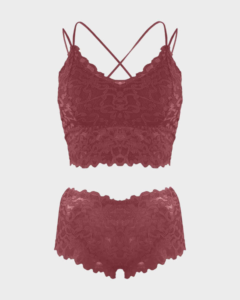 Romantisches Spitzen-Set – Bralette & Slip im zarten Look
