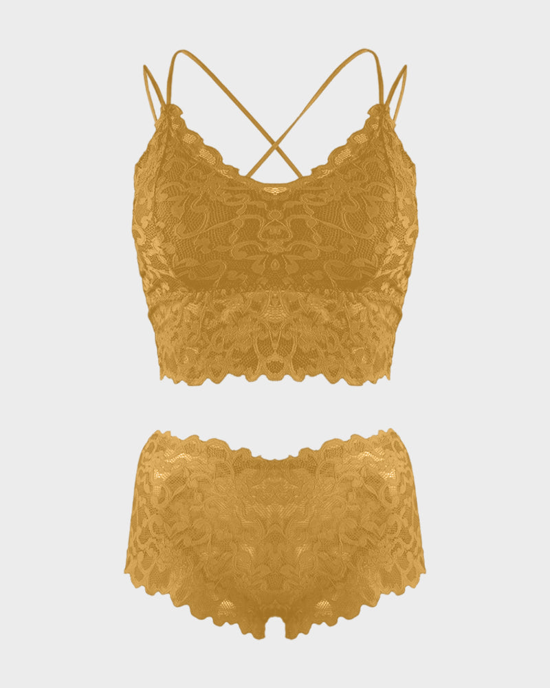 Romantisches Spitzen-Set – Bralette & Slip im zarten Look