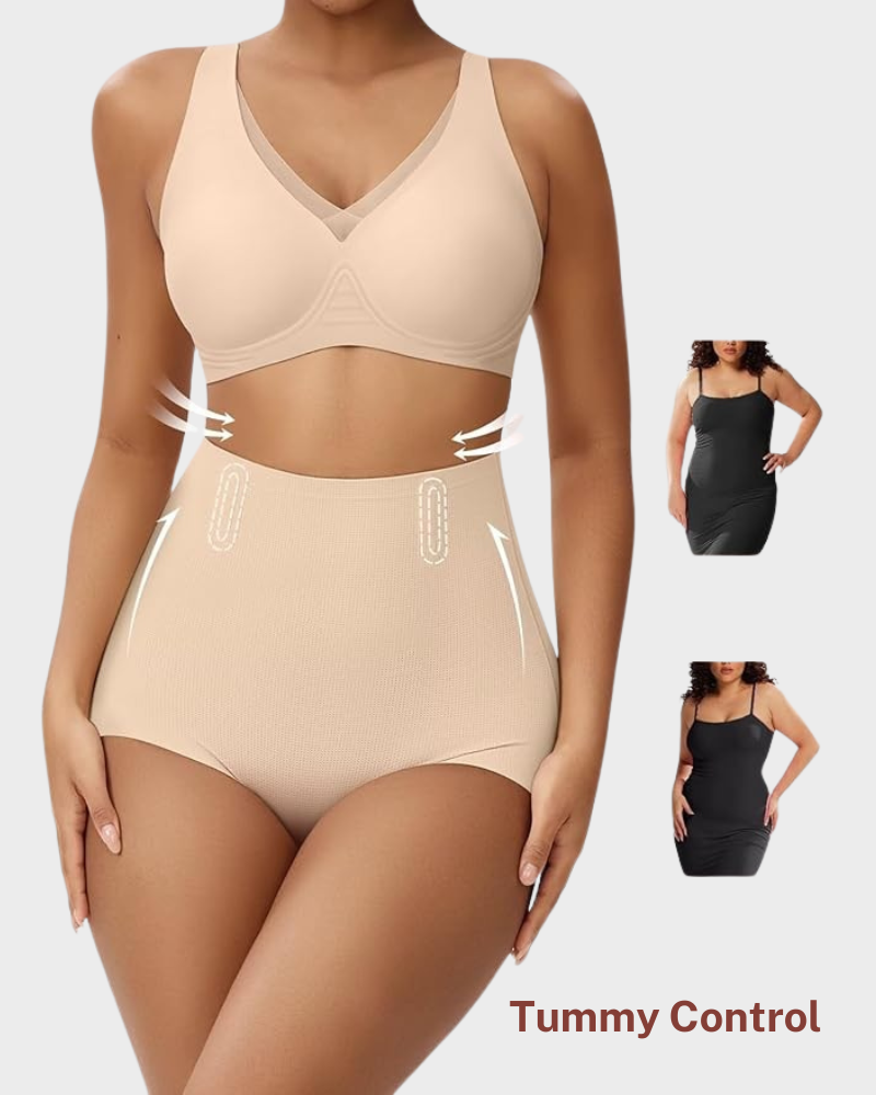 Nahtloser High-Waist Shaping-Slip mit Bauchkontrolle (3er-Pack)
