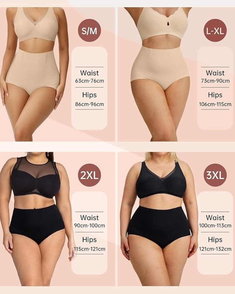 Nahtloser High-Waist Shaping-Slip mit Bauchkontrolle (3er-Pack)