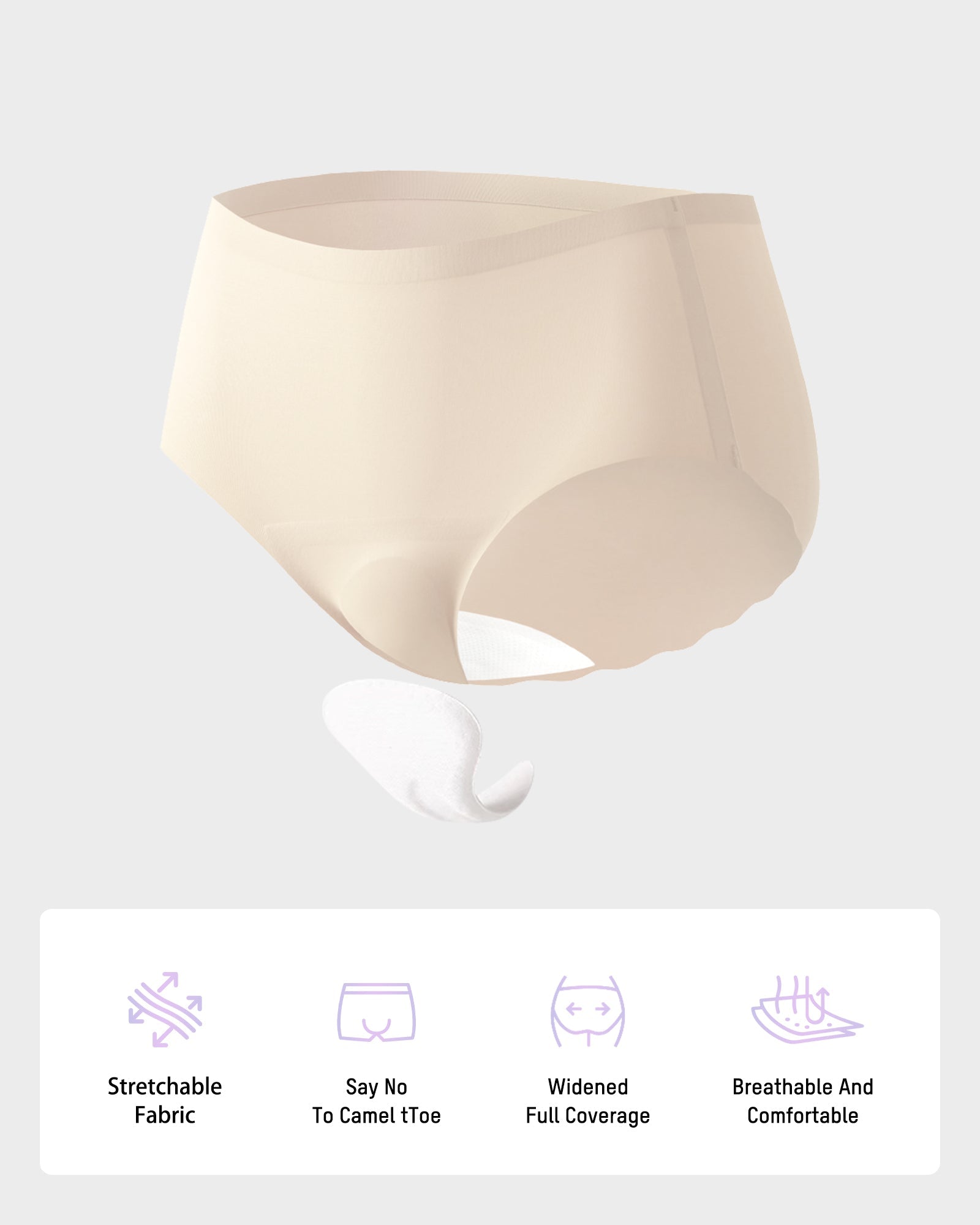 Nahtlose Slips mit seidigem, antibakteriellem Zwickel – Kein Camel Toe (5er-Pack)