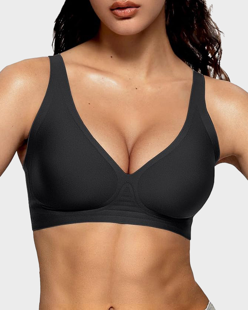 Nahtloser Push-up BH mit Tief-V & Gelee-Streifen – Bügellos & Komfortabel