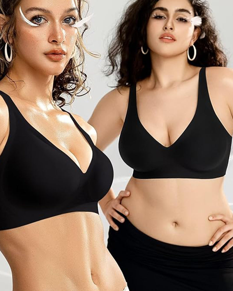 Nahtloser Push-up BH mit Tief-V & Gelee-Streifen – Bügellos & Komfortabel