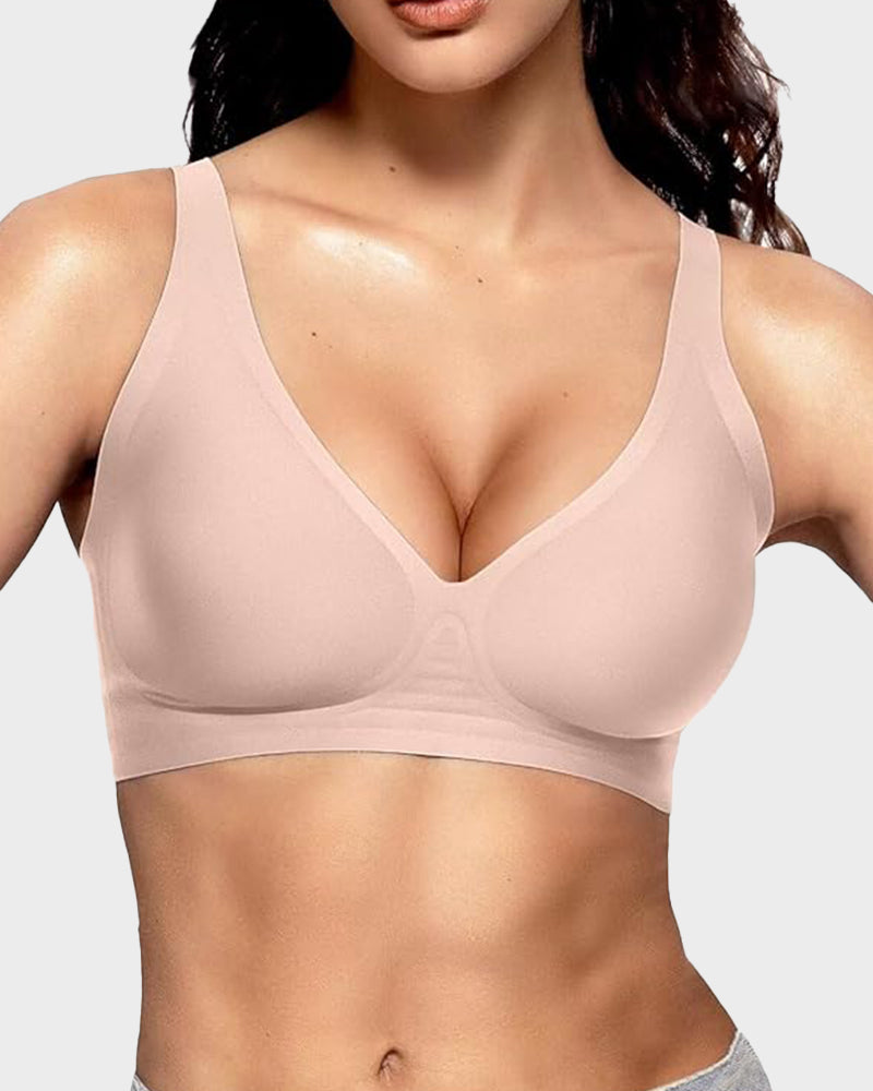 Nahtloser Push-up BH mit Tief-V & Gelee-Streifen – Bügellos & Komfortabel