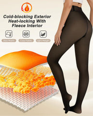 Halbtransparente Fleece-Strumpfhose mit Einzelnaht