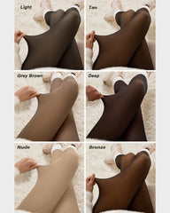 Halbtransparente Fleece-Strumpfhose mit Einzelnaht