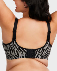 Ungefütterter Bügel-BH mit Zebra-Mesh Minimizer BHs– transparent & sexy