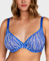 Ungefütterter Bügel-BH mit Zebra-Mesh Minimizer BHs– transparent & sexy