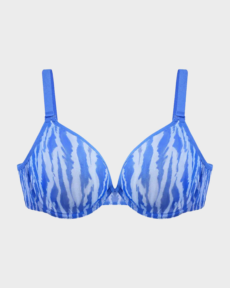 Ungefütterter Bügel-BH mit Zebra-Mesh Minimizer BHs– transparent & sexy