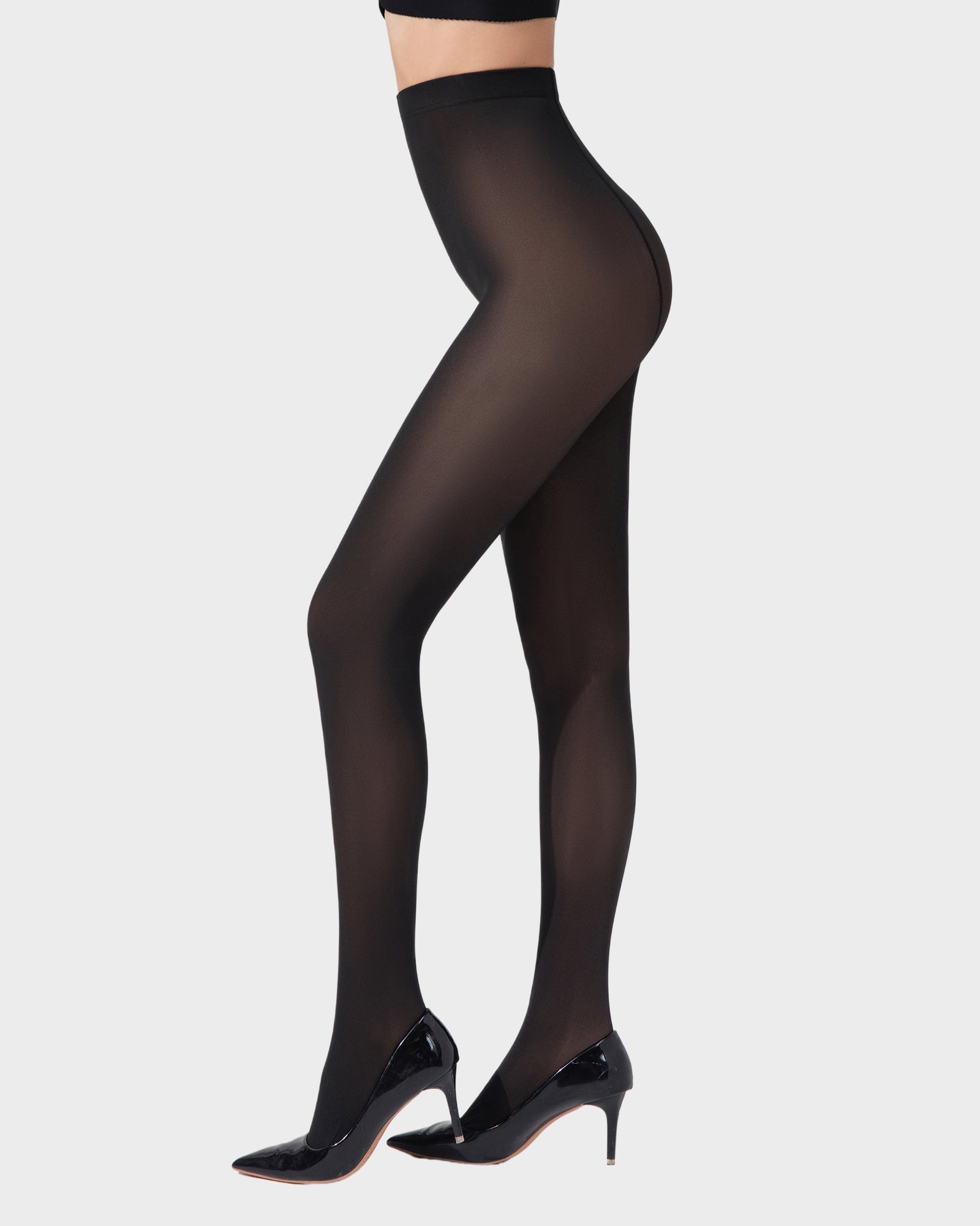 Formende, halbtransparente schwarze Strumpfhose