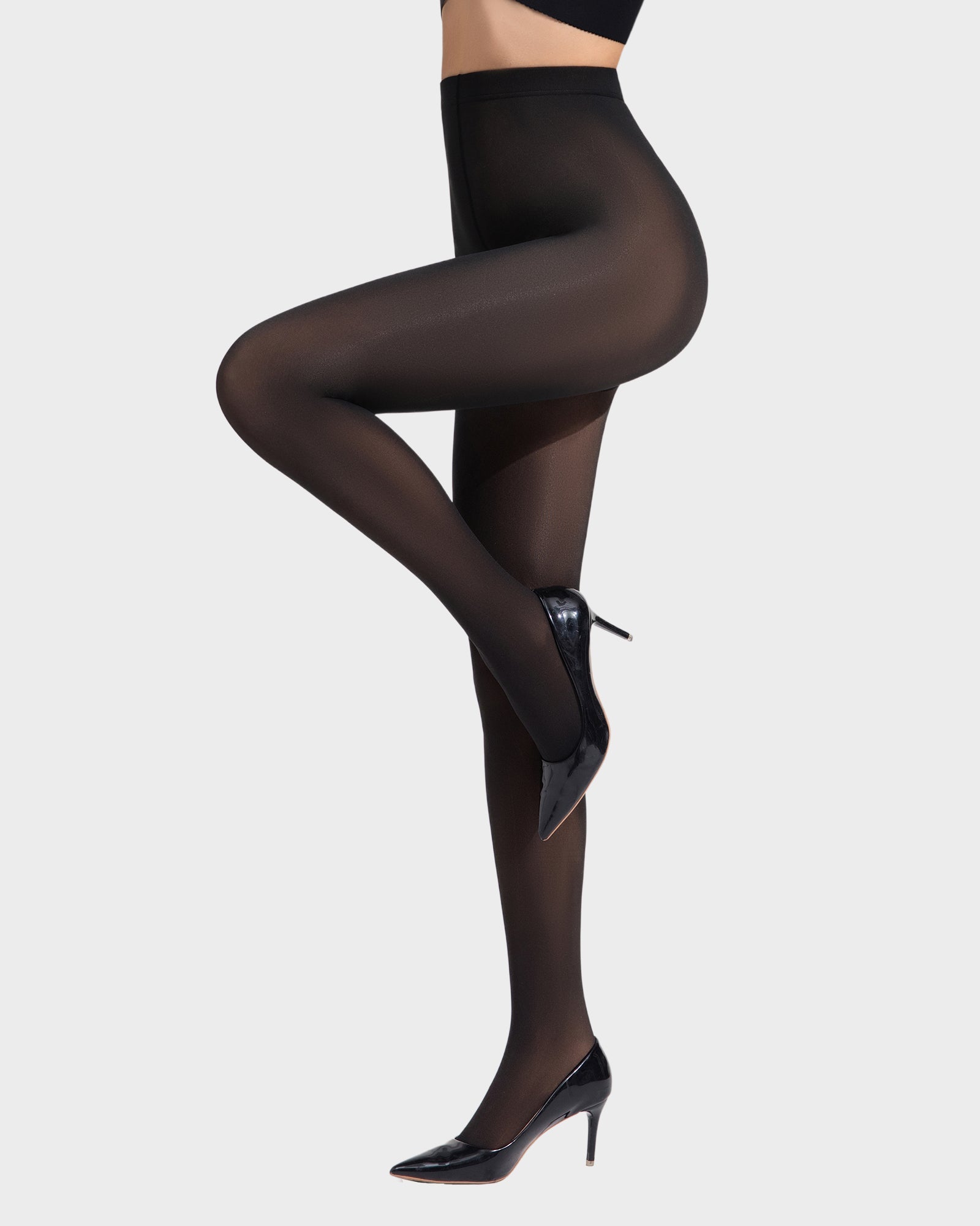 Formende, halbtransparente schwarze Strumpfhose