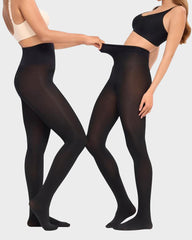 Formende, halbtransparente schwarze Strumpfhose