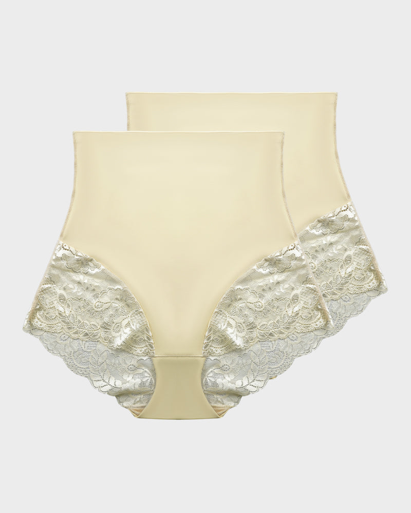 Transparente High-Waist-Spitzen-Slips – Formend & Verführerisch (2er-Pack)