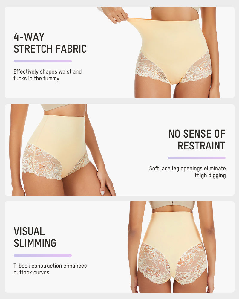 Transparente High-Waist-Spitzen-Slips – Formend & Verführerisch (2er-Pack)