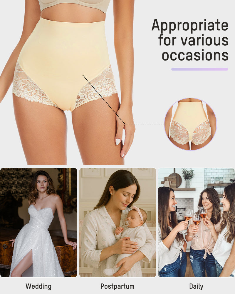 Transparente High-Waist-Spitzen-Slips – Formend & Verführerisch (2er-Pack)