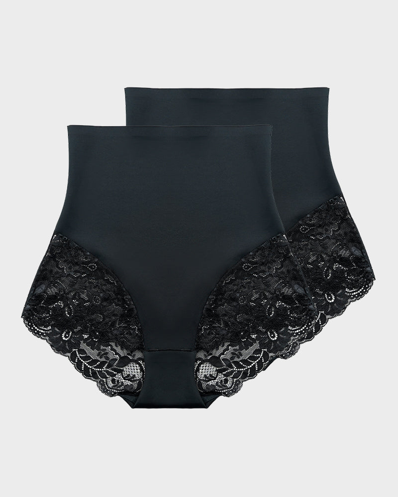 Transparente High-Waist-Spitzen-Slips – Formend & Verführerisch (2er-Pack)