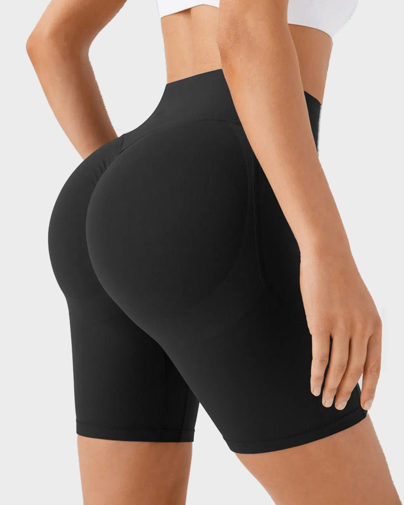 7-Zoll Po-Lifting Trainingsshorts mit Bauchkontrolle und Taschen