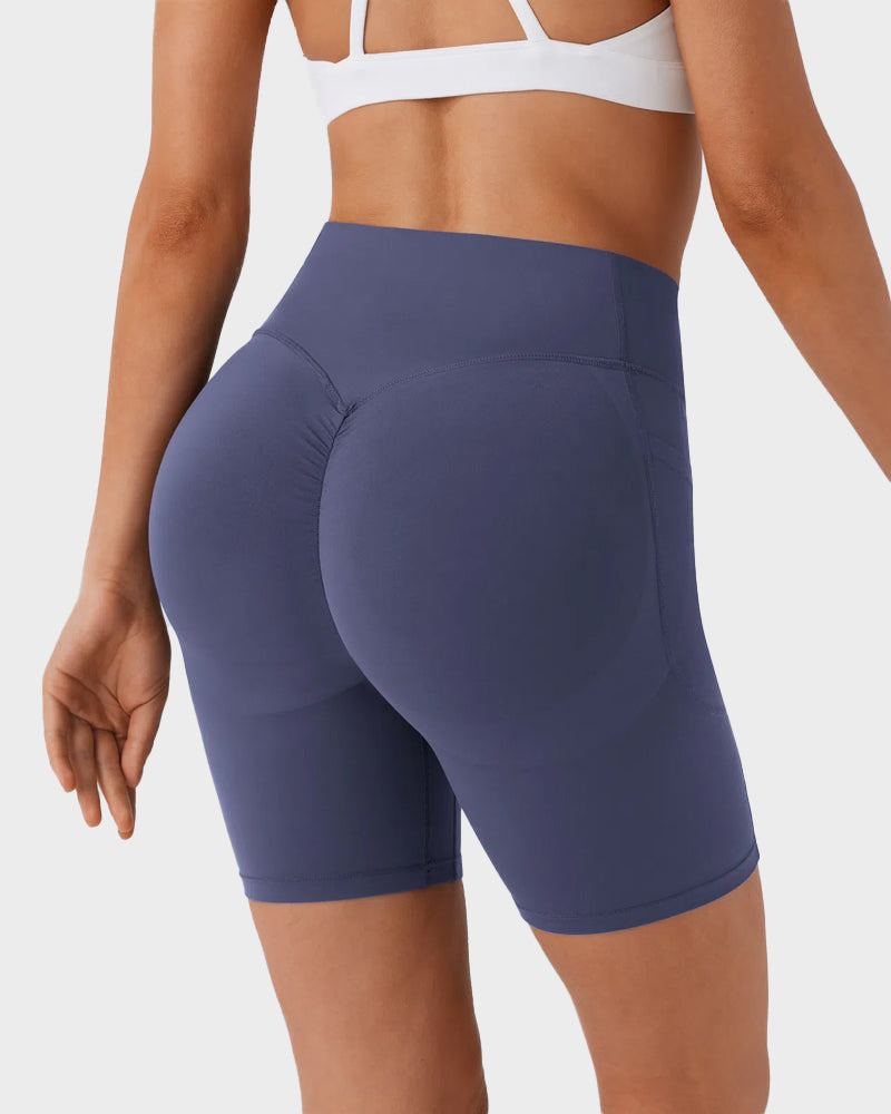 7-Zoll Po-Lifting Trainingsshorts mit Bauchkontrolle und Taschen