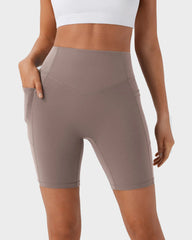 7-Zoll Po-Lifting Trainingsshorts mit Bauchkontrolle und Taschen