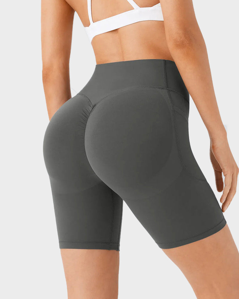 7-Zoll Po-Lifting Trainingsshorts mit Bauchkontrolle und Taschen