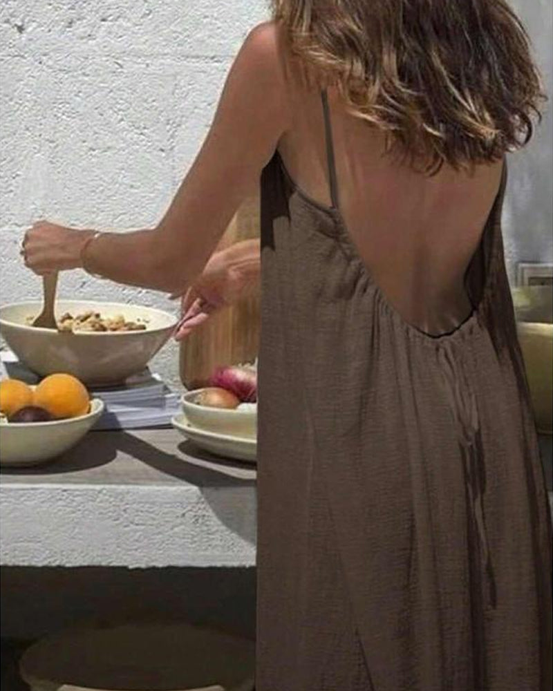 Rückenfreies Damen-Cami-Kleid in Uni