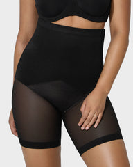 High-Waist Shaping-Shorts mit überkreuztem Design und atmungsaktivem Mesh