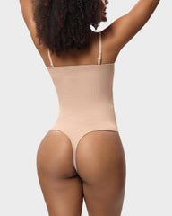 Nahtloser Bandeau-Shaping-Body mit String und abnehmbaren Trägern