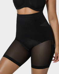 High-Waist Shaping-Shorts mit überkreuztem Design und atmungsaktivem Mesh